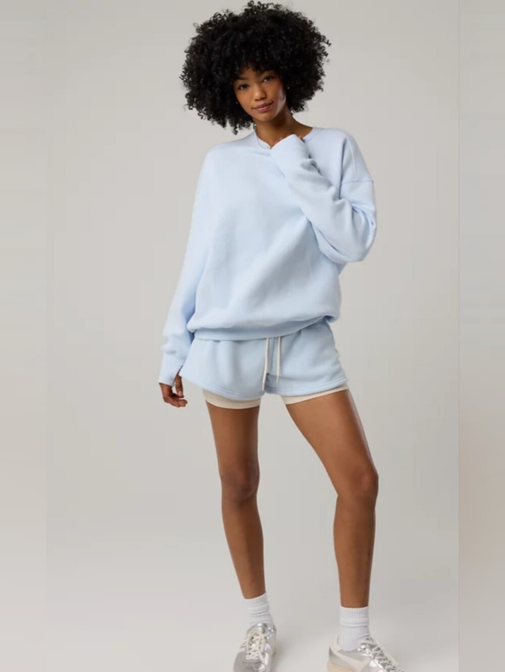 OFFLINE By Aerie Soft Fleece Oversized Crewneck Sweatshirt Blue Size XS Cozy